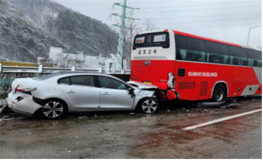 지난해 12월 20일 발생한 호남고속도로 내장산나들목 부근 교통사고. 사진=한국도로공사